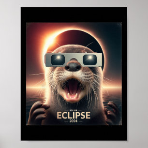 Selfie Otter Kids Mens Solar Eclipse  Poster