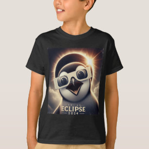 Selfie Penguin Kids Mens Solar Eclipse T-Shirt