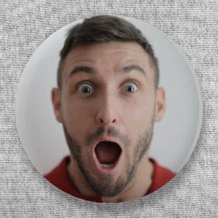 Selfie Photo Upload   Your Face Fun Party 6 Cm Round Badge