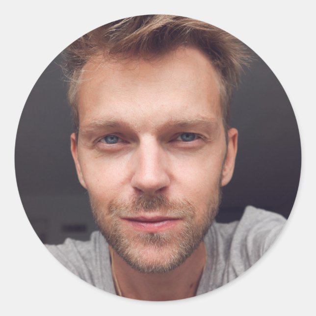 Selfie Photo Upload | Your Face Fun Party Classic Round Sticker (Front)