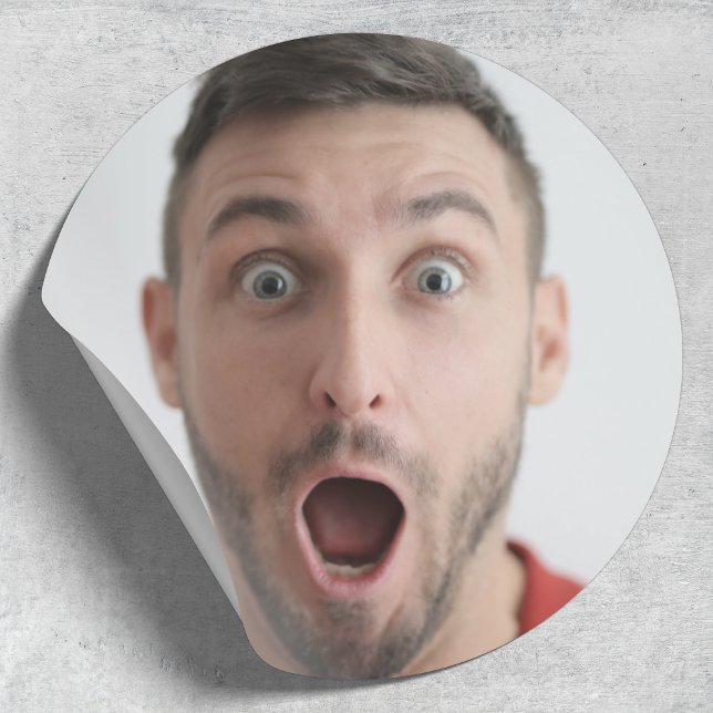 Selfie Photo Upload | Your Face Fun Party Classic Round Sticker (Creator Uploaded)