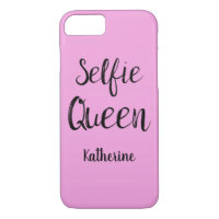 Selfie Queen Name Personalised Pink