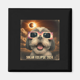 Selfie Shih Tzu Kids Mens Solar Eclipse Magnet