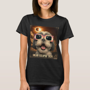 Selfie Shih Tzu Kids Mens Solar Eclipse T-Shirt