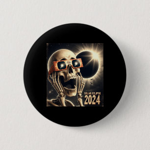 Selfie Skeleton Kids Mens Solar Eclipse 2 6 Cm Round Badge