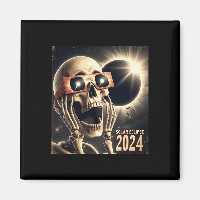 Selfie Skeleton Kids Mens Solar Eclipse 2  Magnet (Front)