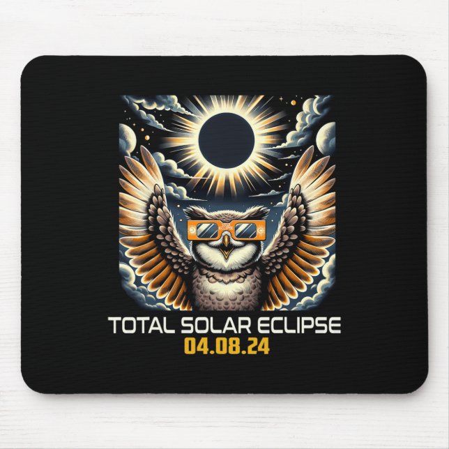 Selfie Solar Eclipse Solar Eclipse 2024 Totality  Mouse Pad (Front)