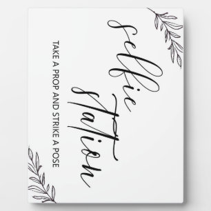 Selfie station sign Tabletop Plaque with Easel