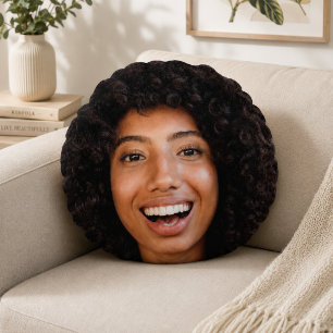Selfie Throw Pillow Custom Face Photo Gag Gift
