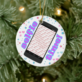 Selfie Time! Smart Phone Photo Frame Ceramic Tree Decoration