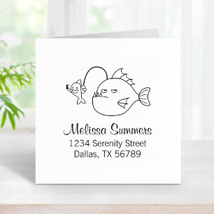 Selfie with Anglerfish Address Rubber Stamp