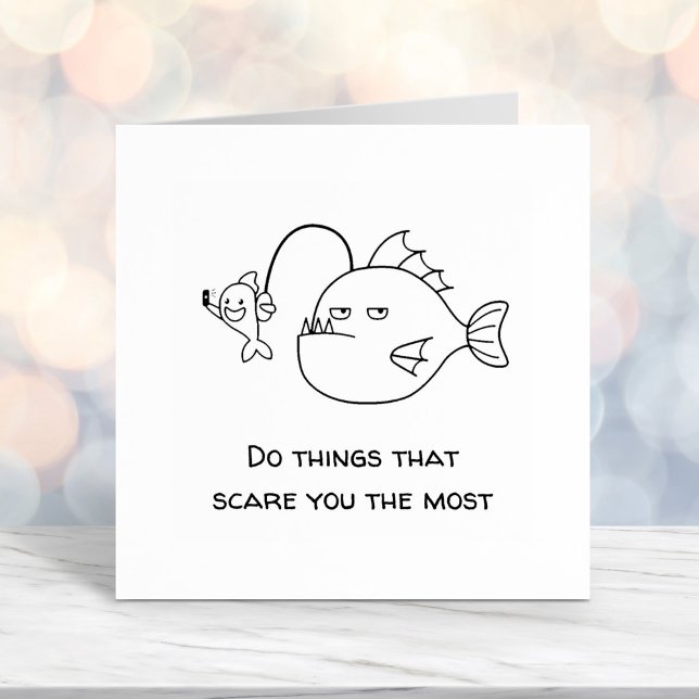 Selfie with Anglerfish Confidence Quote Self-inking Stamp (Creator Uploaded)