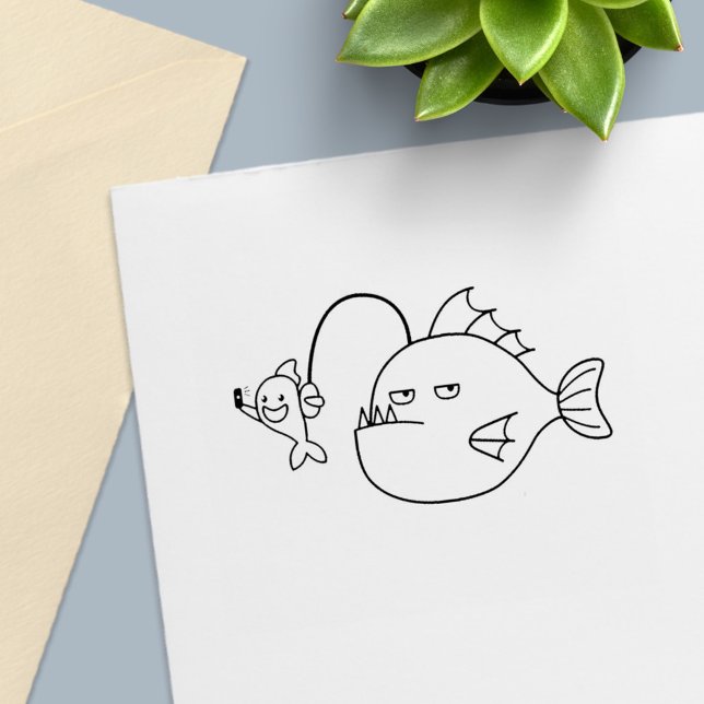 Selfie with Anglerfish Rubber Stamp (Creator Uploaded)