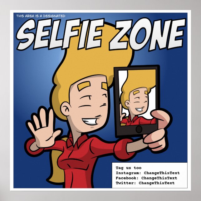 Selfie Zone Poster (customisable) (Front)