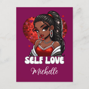 Selflove: Black Woman Valentine's Day Postcard