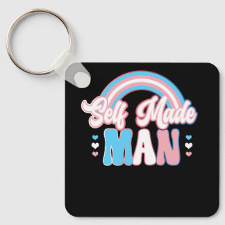 Selfmade Man Gay Trans Pride Flag Transgender Funn Key Ring