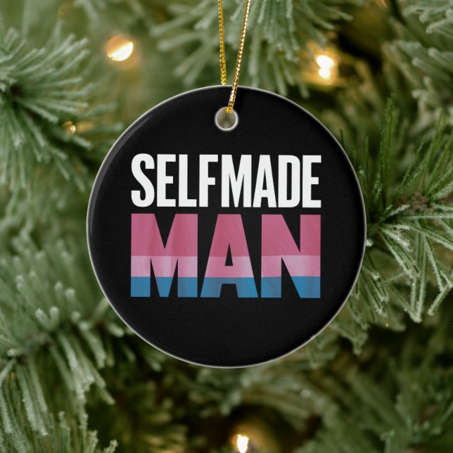 Selfmade Man Transgender Trans Pride Flag Transsex Ceramic Tree Decoration (Tree)