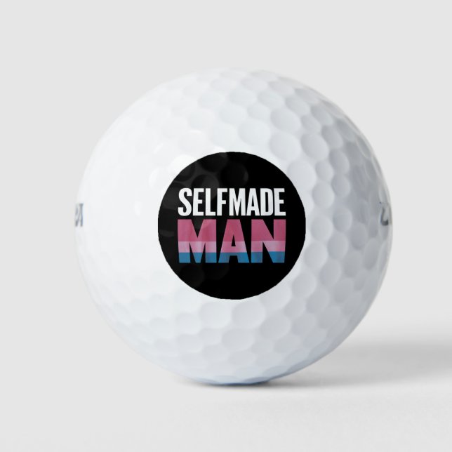 Selfmade Man Transgender Trans Pride Flag Transsex Golf Balls (Front)
