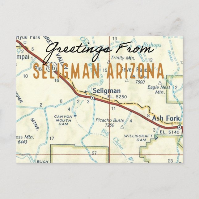 Seligman Arizona Route 66  Postcard (Front)