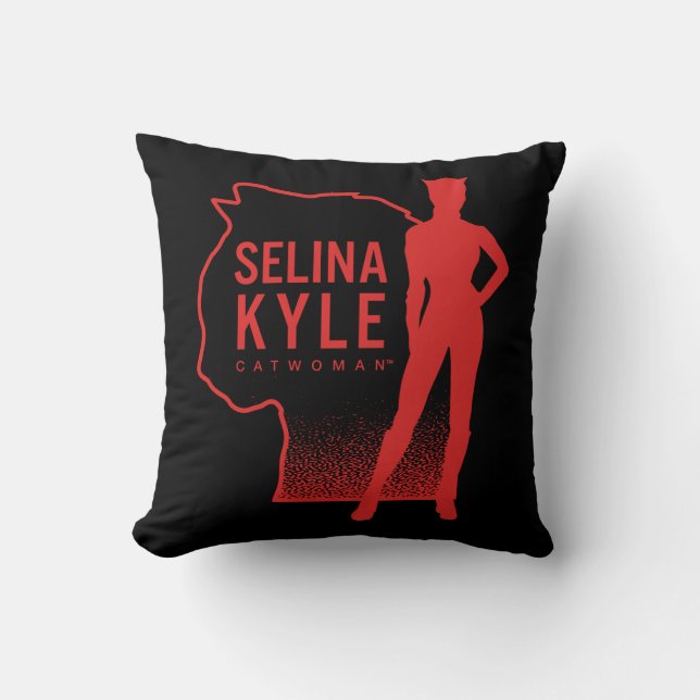Selina Kyle Catwoman Outline Logo Cushion (Front)