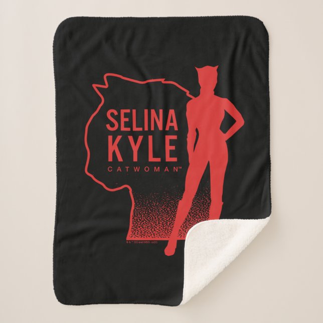 Selina Kyle Catwoman Outline Logo Sherpa Blanket (Front)
