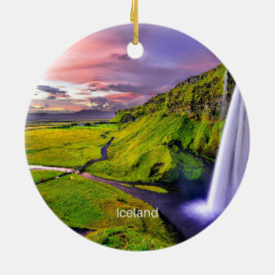 Seljalandfoss, Iceland Ceramic Tree Decoration