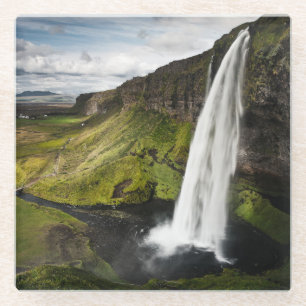 Seljalandsfoss Waterfall Iceland Glass Coaster