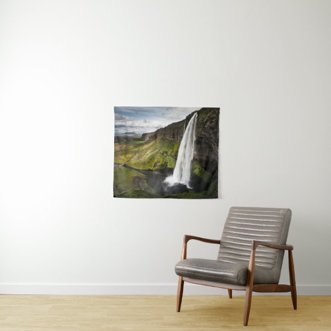 Seljalandsfoss Waterfall | Iceland Tapestry (In Situ (Horizontal))