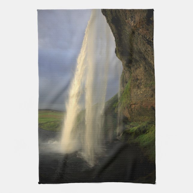 Seljalandsfoss waterfall, Iceland Tea Towel (Vertical)
