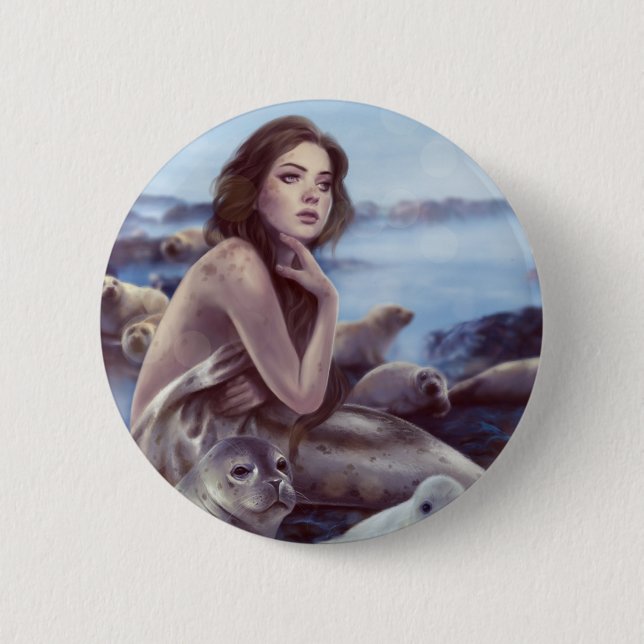 Selkie 6 Cm Round Badge (Front)