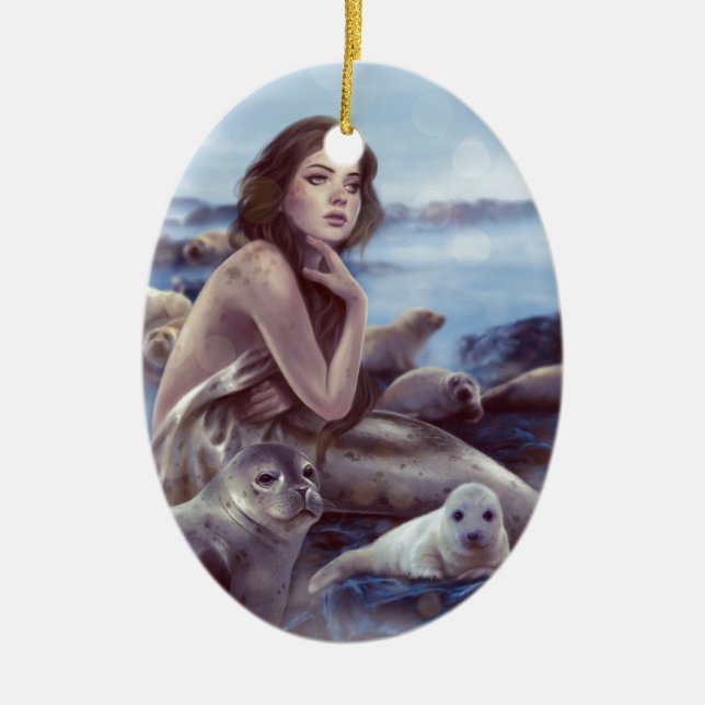 Selkie Ceramic Tree Decoration (Front)