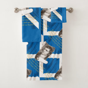 Selkirk Grace Burns Night Quote And Saltire Bath Towel Set
