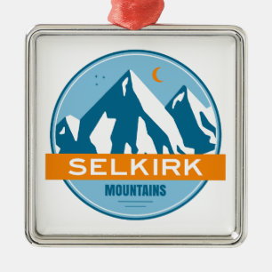 Selkirk Mountains British Columbia Stars Moon Metal Tree Decoration