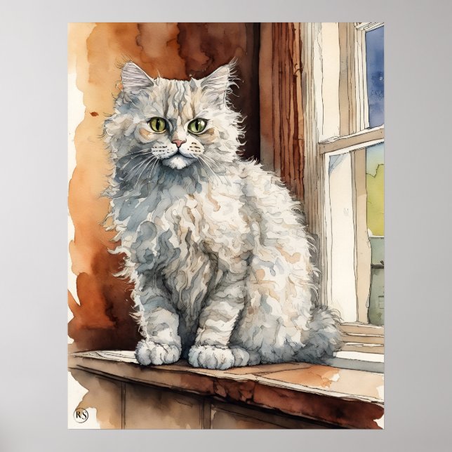 Selkirk rex Cat - Cat Art Print (Front)