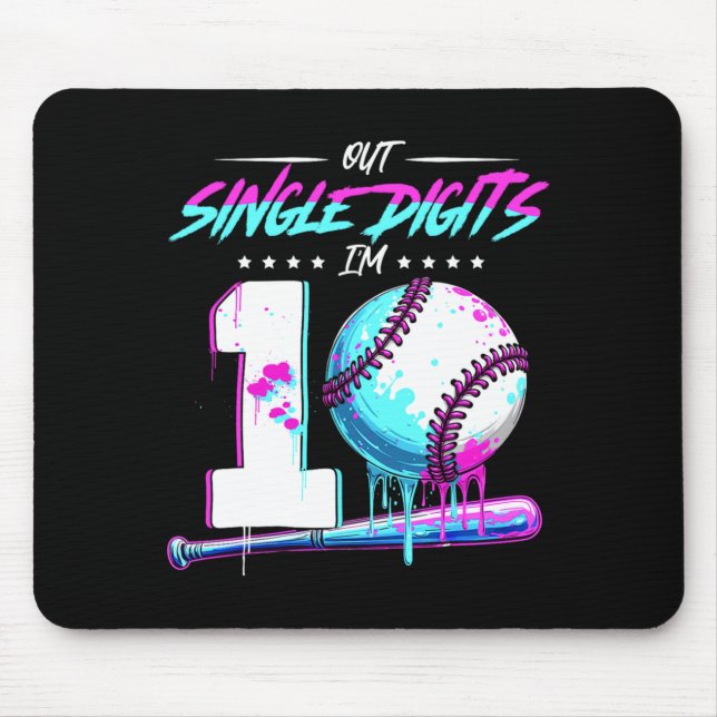 Sell 10 Years Old Birthday Double Digits 10 Birthd Mouse Pad (Front)