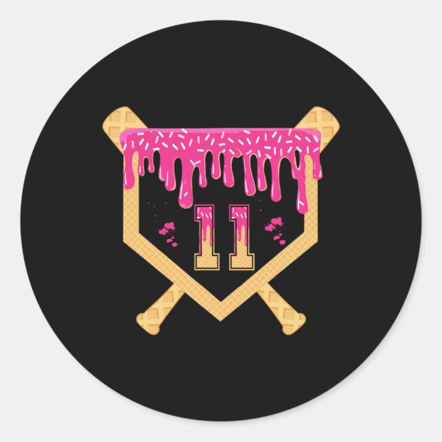 Sell 11 Year Old Birthday Drip 11th Birthday Ice C Classic Round Sticker (Front)