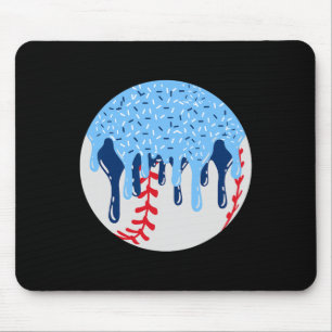 Sell Blue Ice Cream Drip With Sprinkles Drip Mouse Pad