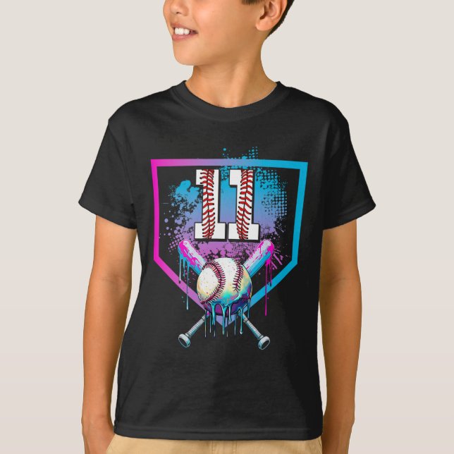 Sell Drip 11th Birthday Home Plate Boy Youth 11 Ye T-Shirt (Front)