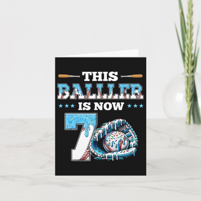 Sell Drip 7th Birthday Party Boy Sport Fan 7 Years Card (Front)