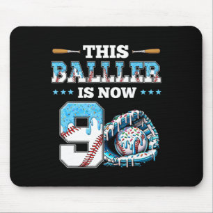 Sell Drip 9th Birthday Party Boy Sport Fan 9 Years Mouse Pad