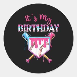 Sell Drip Birthday Girl Funny Birthday Home Plate  Classic Round Sticker