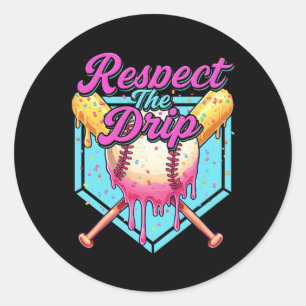 Sell Drip Boys Home Plate Youth Sports Respect The Classic Round Sticker