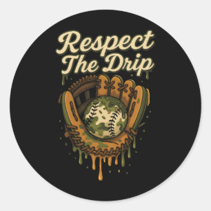 Sell Drip Camo Sell Glove Boys Sports Cool Game Da Classic Round Sticker