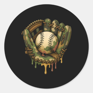 Sell Drip Camo Sell Glove Boys Sports Cool Game Da Classic Round Sticker