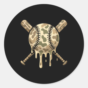 Sell Drip Camo Sell Ts Boys Sports Cool Game Day 3 Classic Round Sticker