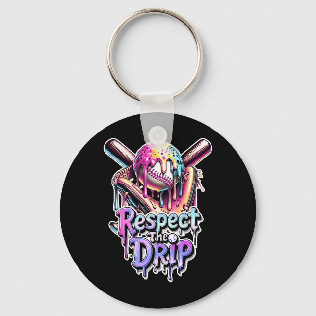 Sell Drip Ice Cream Dripping Respect The Drip 8  Key Ring (Front)