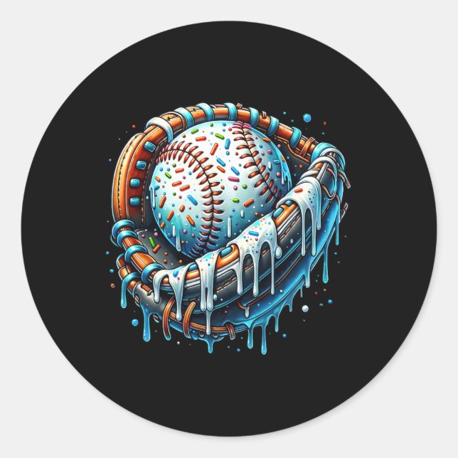 Sell Drip Ice Cream Sprinkles Sell Glove 15  Classic Round Sticker (Front)