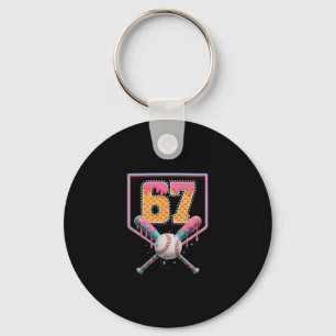 Sell Drip Number 67 Fun Six Seven 6 7 Meme Design  Key Ring
