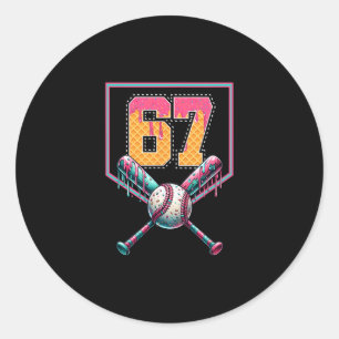 Sell Drip Number 67 Player Or 67th Birthday  Classic Round Sticker