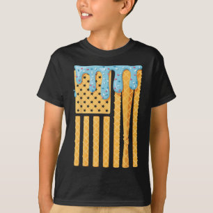 Sell Drip T Boys Dripping Ice Cream American Flag  T-Shirt